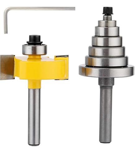 らびっと Yakamoz 1/4 Inch Shank Rabbet Router Bit with 6 Bearings Set